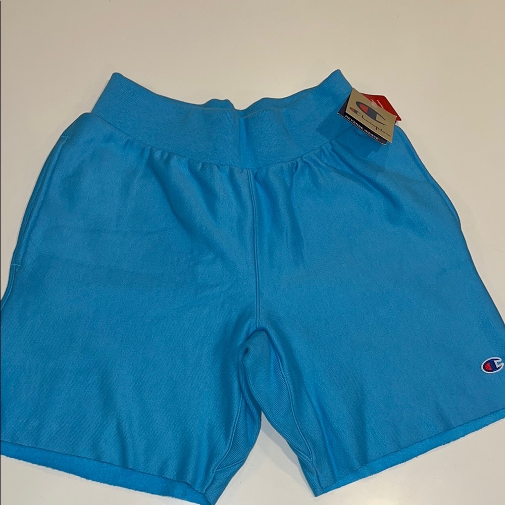 NWT Champion Men's Lazuline Blue reverse weave cutoff Shorts. Size small
